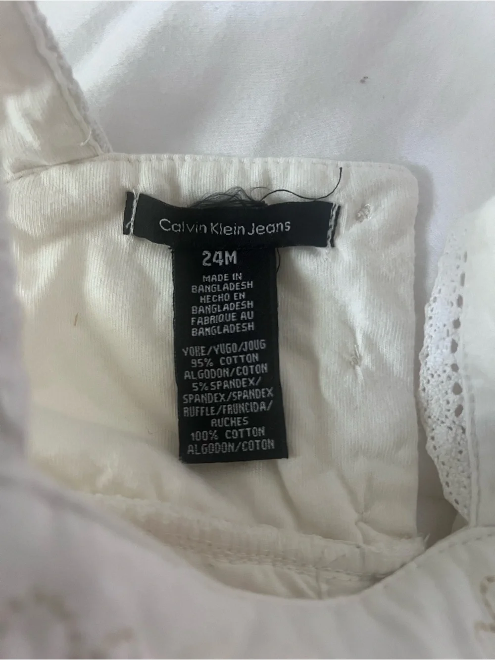 Calvin Klein Jeans White Ruffle Dress